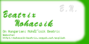 beatrix mohacsik business card